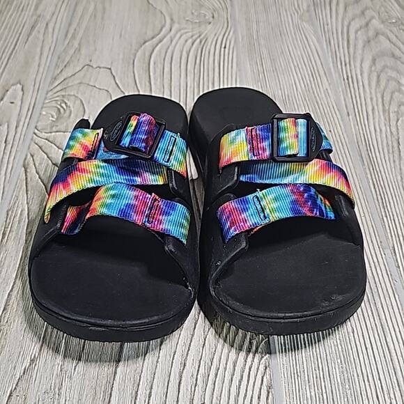 Chaco Chillos Tie Dye Slide Sandals Kids Size 3 - Picture 3 of 11